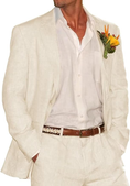 Charger l'image dans la visionneuse de la galerie, Summer Casual Beach Wedding 2 Piece Linen Men Suits