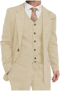 Charger l'image dans la visionneuse de la galerie, Mens Suit 3 Pieces Formal Tweed Herringbone Dress Suit Notch Lapel Dress
