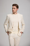 Load image into Gallery viewer, Casual Peaked Lapel Linen Men's Slim Fit 2 Piece Suit