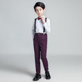 Bild in Galerie-Betrachter laden, Purple Red Plaid Fashion 5 Piece Boys Suits