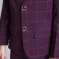 Bild in Galerie-Betrachter laden, Purple Red Plaid Fashion 5 Piece Boys Suits