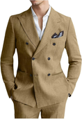 Load image into Gallery viewer, Men's Linen Double Breasted 2 Piece Suits