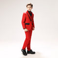 Cargar la imagen en la vista de la galería, Red Classic Suits Set 5 Piece Boys Suits