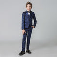 Load image into Gallery viewer, Blue Printed 5 Piece Boys Suits