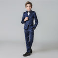Load image into Gallery viewer, Blue Printed 5 Piece Boys Suits