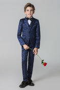 Load image into Gallery viewer, Blue Printed 5 Piece Boys Suits