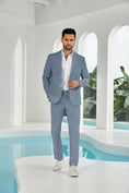 Load image into Gallery viewer, Summer Seersucker Striped 2 Piece Men's Suit (Upgraded Version)