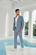 Load image into Gallery viewer, Summer Seersucker Striped 2 Piece Men's Suit (Upgraded Version)