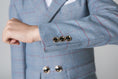 Load image into Gallery viewer, Light Blue Plaid Elegant Formal 5 Piece Boys Suits