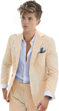 Load image into Gallery viewer, Boys Seersucker Suit 2 Piece Tuxedo for Boys Striped Blazer Pants