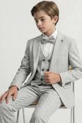 Load image into Gallery viewer, Boys Grey Formal Suit for Weddings 3-Piece Suit
