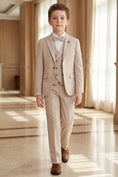 Load image into Gallery viewer, Boys Beige Formal 3-Piece Suit for Weddings