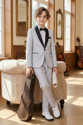 Cargar la imagen en la vista de la galería, Boys Light Grey Shawl Collar 2-Piece Suit for Coastal Sunset Weddings