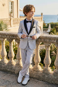 Cargar la imagen en la vista de la galería, Boys Light Grey Shawl Collar 2-Piece Suit for Coastal Sunset Weddings