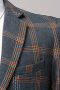 Load image into Gallery viewer, Boys Navy & Rust Windowpane 2-Piece Suit