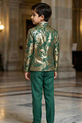 Bild in Galerie-Betrachter laden, Boys Emerald Green & Gold Brocade 2-Piece Suit