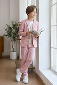 Charger l'image dans la visionneuse de la galerie, Boys Pink 3-Piece Suit for Garden Weddings