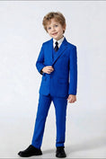 Cargar la imagen en la vista de la galería, Boys Royal Blue 3-Piece Suit for Weddings with Notch Lapel