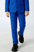 Cargar la imagen en la vista de la galería, Boys Royal Blue 3-Piece Suit for Weddings with Notch Lapel