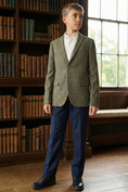 Bild in Galerie-Betrachter laden, Boys Green Check Single Suit Jacket for Formal Wear