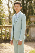 Bild in Galerie-Betrachter laden, Boys Mint Green 3-Piece Suit for Weddings and Formal Events