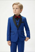 Bild in Galerie-Betrachter laden, Boys Royal Blue Tuxedo 3-Piece Suit with Black Satin Shawl Lapel