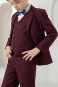 Bild in Galerie-Betrachter laden, Boys Burgundy Tuxedo 3-Piece Suit