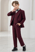 Bild in Galerie-Betrachter laden, Boys Burgundy Tuxedo 3-Piece Suit