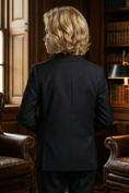 Load image into Gallery viewer, Boys Black Tuxedo for Weddings with 3-Piece Suit