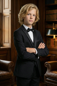 Load image into Gallery viewer, Boys Black Tuxedo for Weddings with 3-Piece Suit