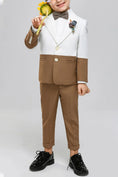 Bild in Galerie-Betrachter laden, Boys White Paired With Brown 2-Piece Suit