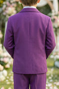 Load image into Gallery viewer, Boys Vibrant Purple 3-Piece Suit for Weddings with Notch Lapel