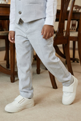Load image into Gallery viewer, Boys Light Grey Vest and Pants 2-Piece for Weddings and Formal Events