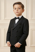 Load image into Gallery viewer, Boys Black Double-Breasted 2-Piece Suit