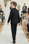 Load image into Gallery viewer, Boys Classic Black 3-Piece Suit for Weddings with Notch Lapel