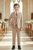 Bild in Galerie-Betrachter laden, Boys Warm Beige 3-Piece Suit for Weddings with Notch Lapel