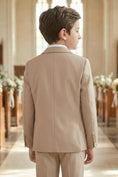 Load image into Gallery viewer, Boys Warm Beige 3-Piece Suit for Weddings with Notch Lapel