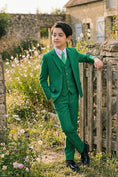 Bild in Galerie-Betrachter laden, Boys Fresh Green 3-Piece Suit for Weddings with Notch Lapel