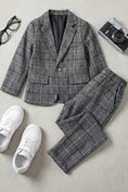 Bild in Galerie-Betrachter laden, Boys Black & White Windowpane Casual 2-Piece Suit for Urban Weddings