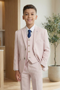 Load image into Gallery viewer, Boys Sage Green Textured 3-Piece Suit for Weddings & Formal Events
