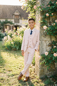 Load image into Gallery viewer, Boys Sage Green Textured 3-Piece Suit for Weddings & Formal Events