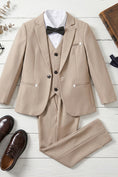Bild in Galerie-Betrachter laden, Boys Beige 3-Piece Suit for Modern Indoor Weddings