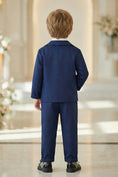 Load image into Gallery viewer, Boys Navy Blue Single-Breasted 2-Piece Suit for Formal Weddings