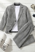 Bild in Galerie-Betrachter laden, Boys Grey Glen Plaid Casual 2-Piece Suit for Modern Weddings