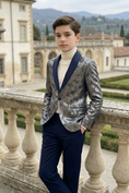 Cargar la imagen en la vista de la galería, Boys Silver Metallic 2-Piece Suit for Formal Galas & Luxury Weddings