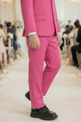 Load image into Gallery viewer, Boys Bright Pink 3-Piece Suit for Weddings with Notch Lapel