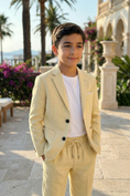 Bild in Galerie-Betrachter laden, Boys Beige Linen-Blend 2-Piece Suit for Outdoor Weddings & Summer Events