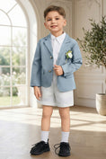 Bild in Galerie-Betrachter laden, Boys Sky Blue Paired With White Shorts Single-breasted 2-piece Suit