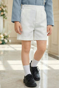 Cargar la imagen en la vista de la galería, Boys Sky Blue Paired With White Shorts Single-breasted 2-piece Suit