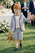 Charger l'image dans la visionneuse de la galerie, Boys Blue-gray Stripes Seersucker Single-breasted 2-piece Suit